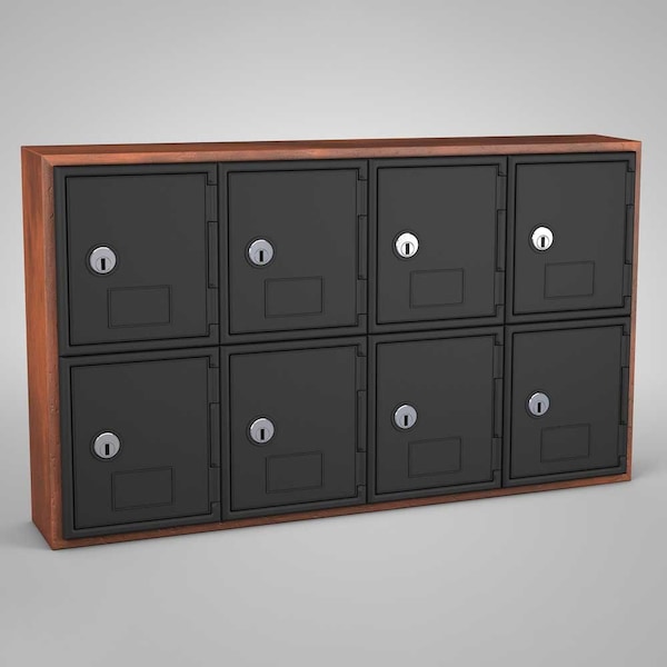 Sliding Door Indoor Enclosed Corkboard, 7